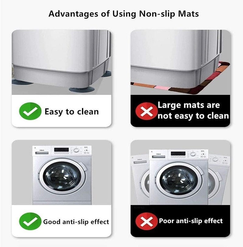 APURK APURK Washing Machine pad Washing Machine Rubber Stands Pads Anti Vibration Furniture Bed Sofa Fridge Anti Skid Home and Kitchen Improvements Items Pack of 4  - Image 4