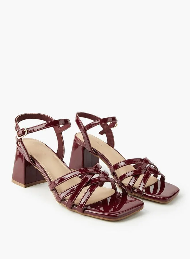 Women's Block Heel Buckle Closure Sandals