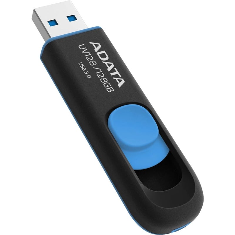 ADATA UV128 64GB USB3.1 Flash Drive, black/blue
