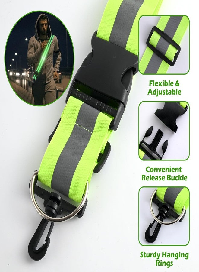 Jaxbo 5 Pcs Reflective Running Gear, High Visibility Reflective Sash for Walking at Night，Reflective Vest with Reflective Armbands,Perfect for Men, Women and Kids Walking Running Cycling - Image 2