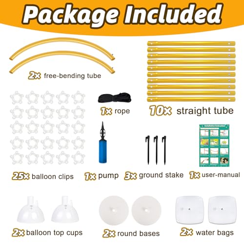 OurWarm 8.2FT & 6FT Gold Balloon Arch Kit, Free Bending Top Balloon Arch Stand With Base for Floor, Half Arch for Wedding Birthday Party Baby Shower Halloween Decorations - Image 3