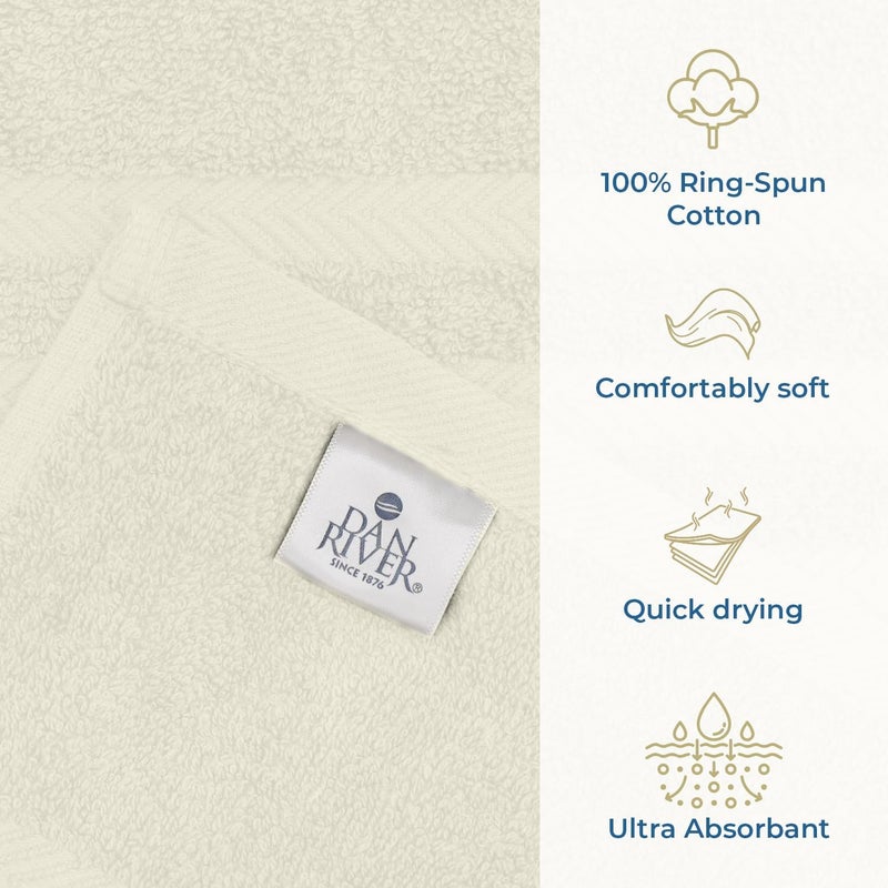 DAN RIVER 2 Pack Luxury Bath Sheets 35x70, 600 GSM, Soft & Quick Dry 100% Ring Spun Cotton Towels Ideal for Hotels, Spas, Gyms & Salons Extra Large, Ivory - Image 3