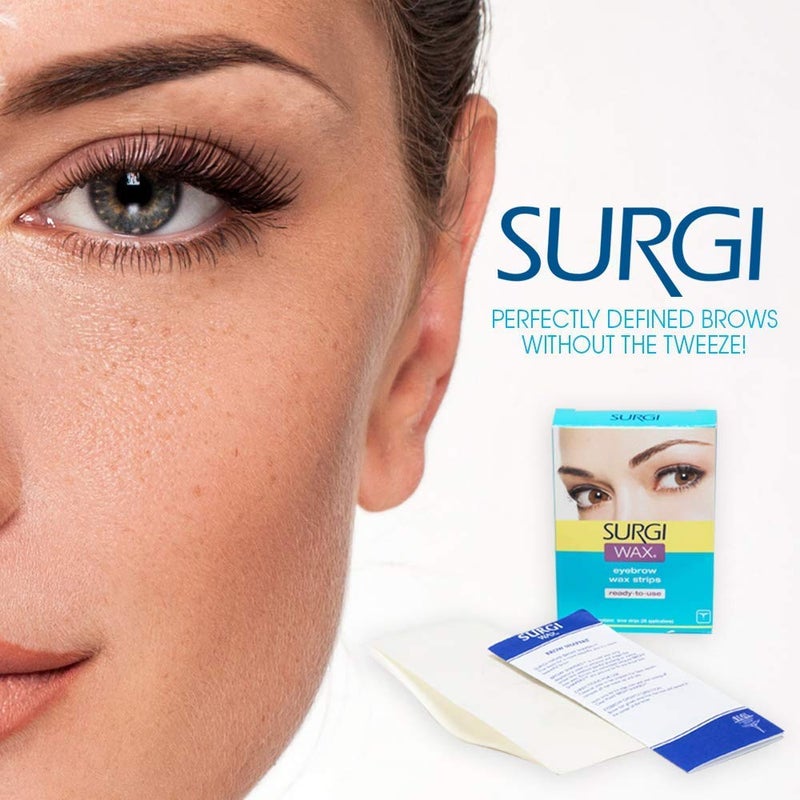 Surgiwax Surgi Wax Eyebrow Ready To Use Wax Strips 28 Strips 2 Pack