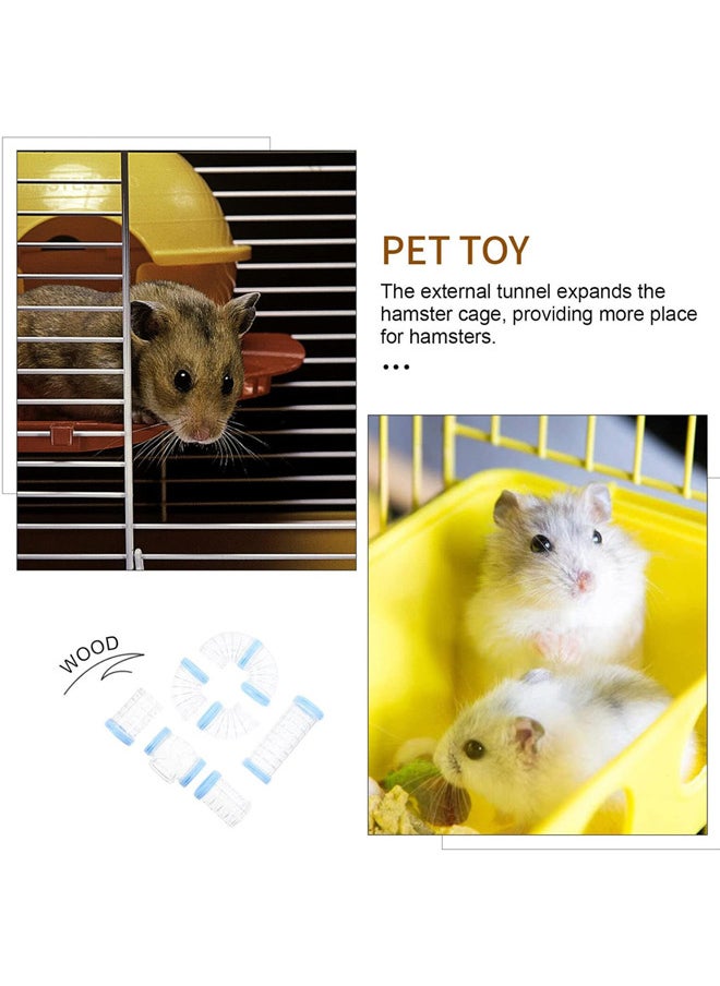 Neostyle - 8 PCS Hamster Tube Set, Transparent DIY Connection Adventure Tunnel Expansion (White(diameter 5.5cm)) - Image 1