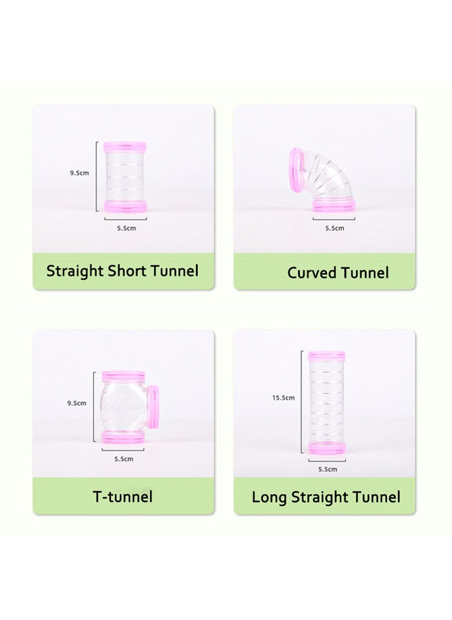 Neostyle - 8 PCS Hamster Tube Set, Transparent DIY Connection Adventure Tunnel Expansion (White(diameter 5.5cm)) - Image 1