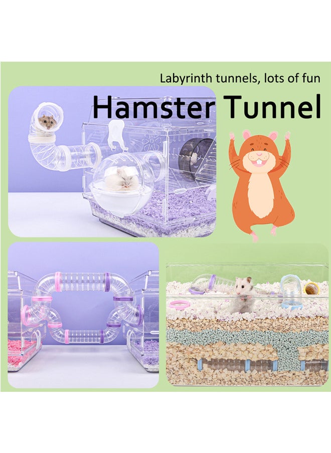 Neostyle - 8 PCS Hamster Tube Set, Transparent DIY Connection Adventure Tunnel Expansion (White(diameter 5.5cm)) - Image 1