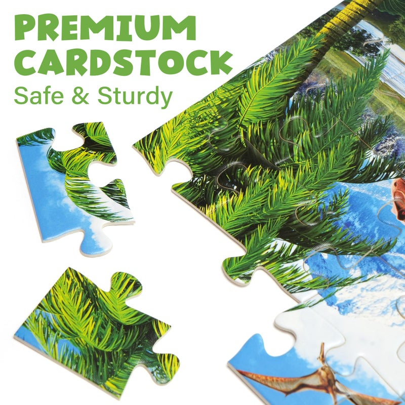 BenBen Puzzles for Kids Ages 4-6, 3 Pack 100 Pieces Large Puzzles for Toddlers 3-5 (Dinosaurs, Outer Space, Ocean Life), Learning & Educational Games for Kids 6-8, 19.75â€ x 13.75â€ - Image 3