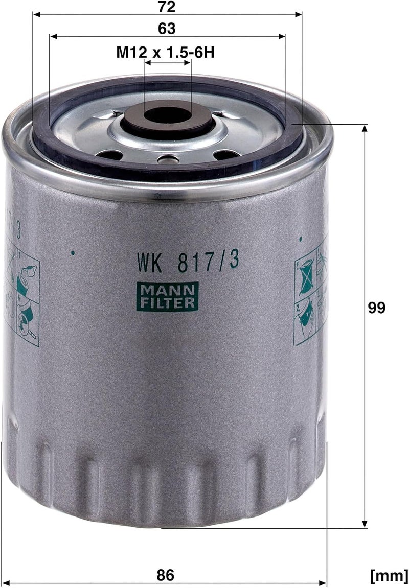 Mann Filter WK 817/3 X fuel filter Good ventilation - Image 3
