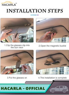 HACARLA 2 Pcs Car Visor Leather Sunglasses Holder Car Visor Universal Magnetic Adsorbed Eyeglasses Hanging Clip Genuine Storage Clip Ticket Card Clip Car Visor Accessories  - Image 5