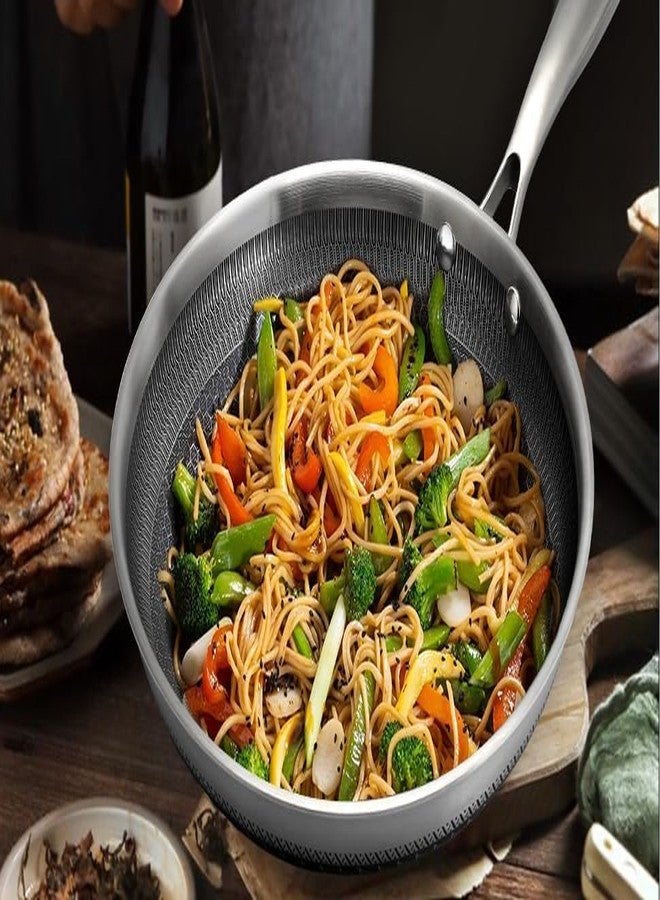 Touchcart Stainless Steel Honeycomb Non-Stick Frying Pan 24 cm | Stay-Cool Handle | Non-Toxic & Dishwasher Safe | Oven & All Hob Types Compatible | 1 Pc (Multicolor) - Image 2