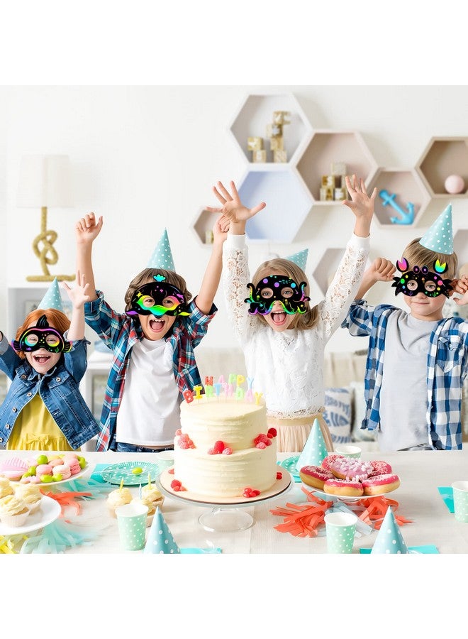 WATINC 30pcs Ocean Animals Scratch Masks for Kids, 6 Styles Summer Paper Scratch off Art Magic Craft Party Favors Kit, DIY Under The Sea Project for School Classroom Activity Birthday Party - Image 5