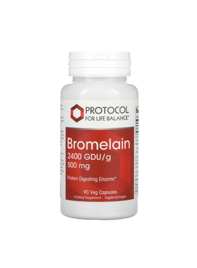 Bromelain 2400 GDUg 500 mg 90 Veg Capsules