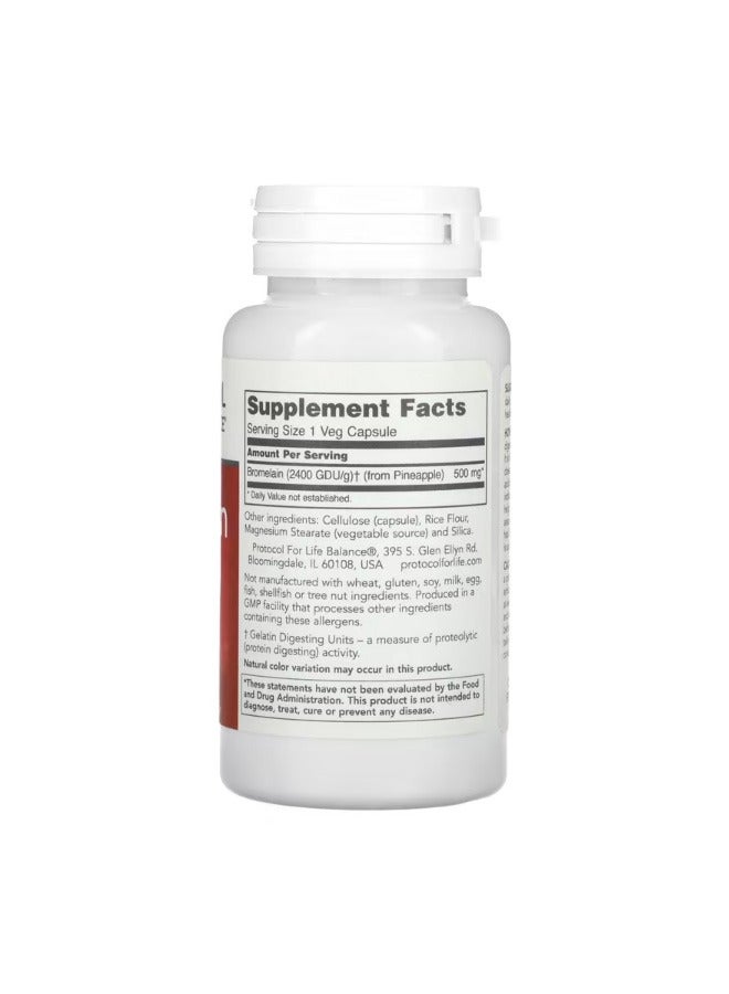 Bromelain 2400 GDUg 500 mg 90 Veg Capsules