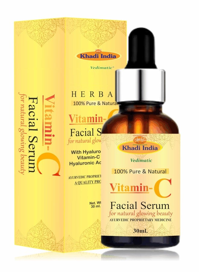 Vedimatic Khadi Natural Herbal Bright Complete Night Vitamin C Serum, 10% Pure Vitamin C, For Bright Skin, PM Routine, All Skin Types 30ml. - Image 1