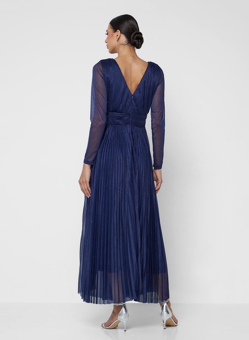 Ella Limited Edition Pleated A-line Dress With Sheer Sleeves - Image 2