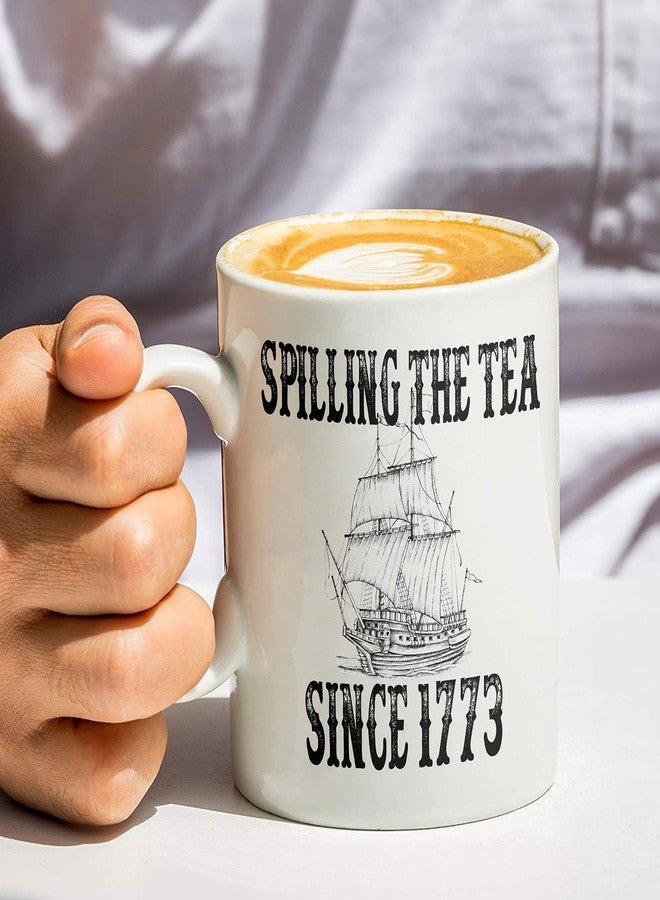 MargoDream History Teacher Gift Appreciation Funny History Major Mug Spilling the Tea Since 1773 Coffee Cup Gift For Men For Woman White 11 Oz - Image 4