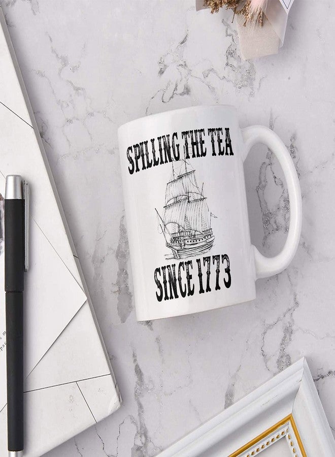 MargoDream History Teacher Gift Appreciation Funny History Major Mug Spilling the Tea Since 1773 Coffee Cup Gift For Men For Woman White 11 Oz - Image 5