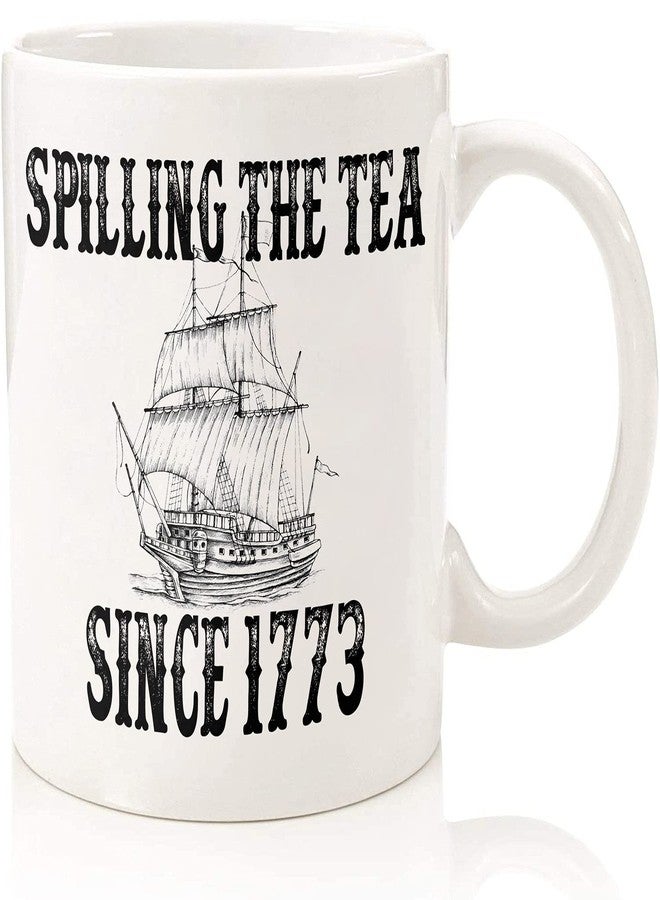 MargoDream History Teacher Gift Appreciation Funny History Major Mug Spilling the Tea Since 1773 Coffee Cup Gift For Men For Woman White 11 Oz - Image 1