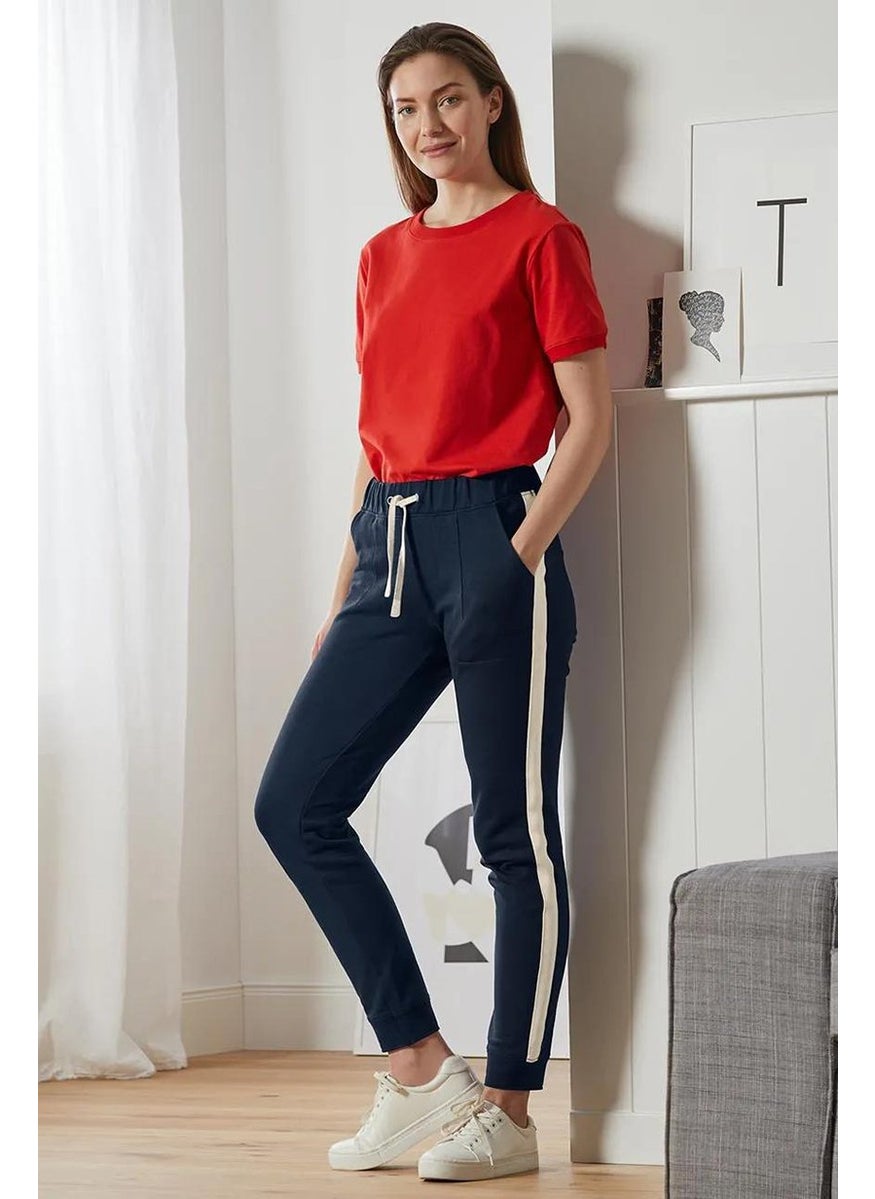 Tchibo Women Drawstring Jogging Pants, Navy  - Image 1