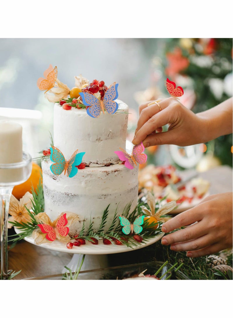 كابتن تيك 3D Butterfly Wall Decor, 36 Pcs Butterfly Decorations Double Layers Wall Stickers for Party Decorations Baby Show Decorations Wedding Decor Room Dcor DIY Gift (Multiple Colors Randomly) KSA | Riyadh, - Image 3