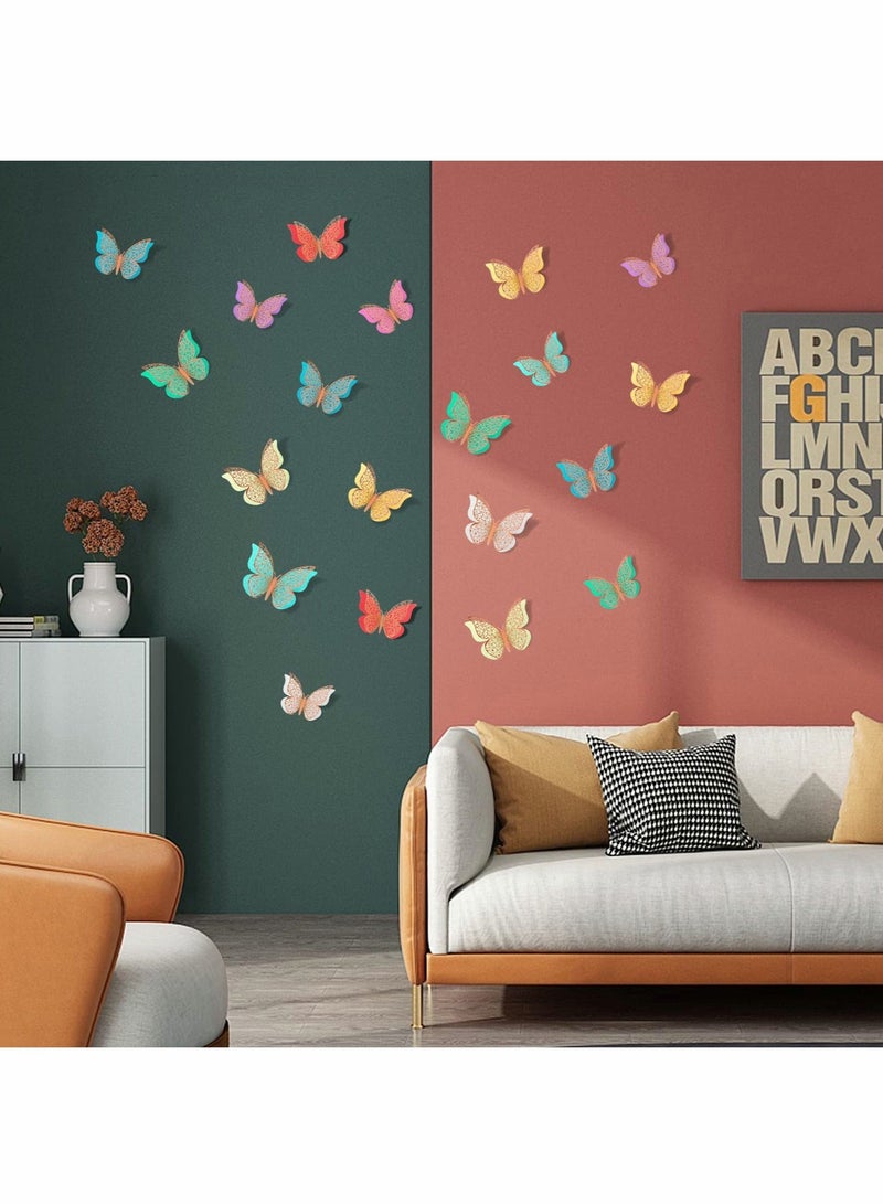 كابتن تيك 3D Butterfly Wall Decor, 36 Pcs Butterfly Decorations Double Layers Wall Stickers for Party Decorations Baby Show Decorations Wedding Decor Room Dcor DIY Gift (Multiple Colors Randomly) KSA | Riyadh, - Image 4