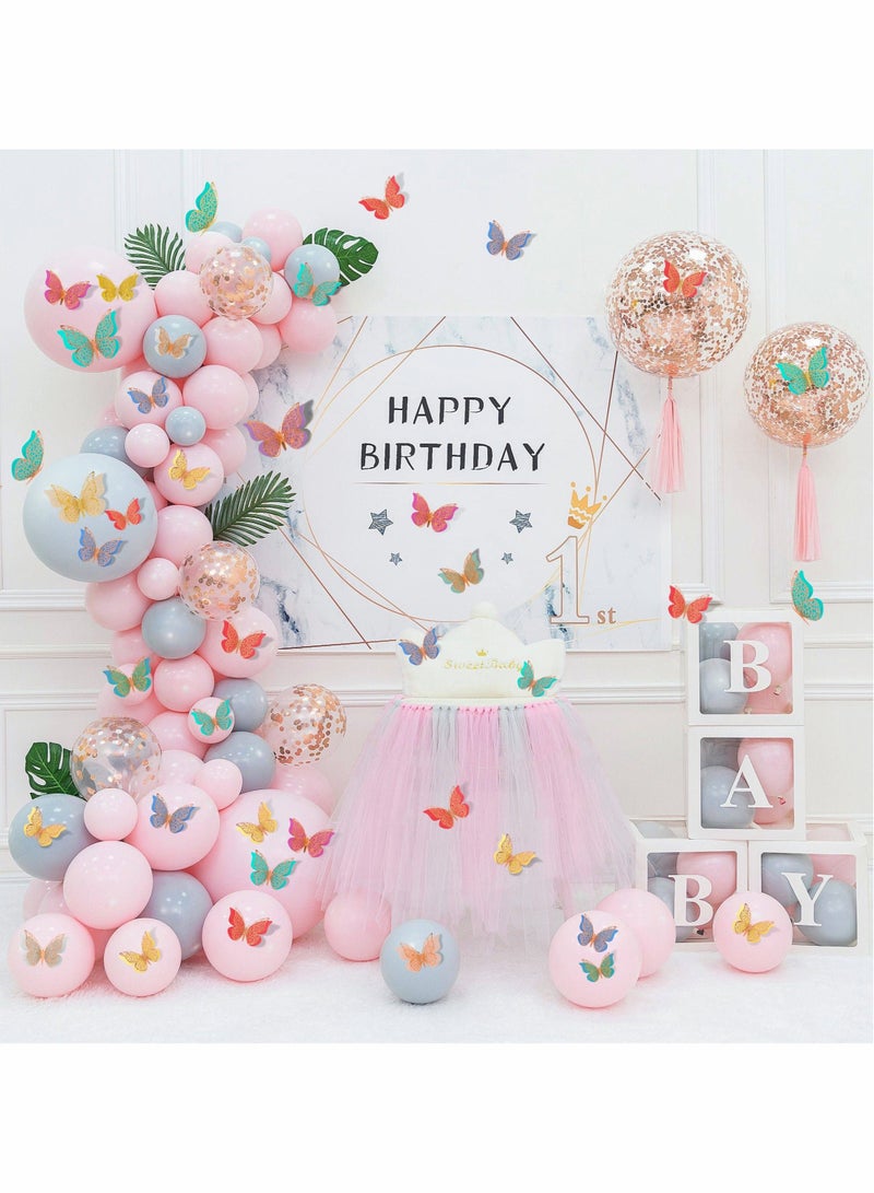كابتن تيك 3D Butterfly Wall Decor, 36 Pcs Butterfly Decorations Double Layers Wall Stickers for Party Decorations Baby Show Decorations Wedding Decor Room Dcor DIY Gift (Multiple Colors Randomly) KSA | Riyadh, - Image 2