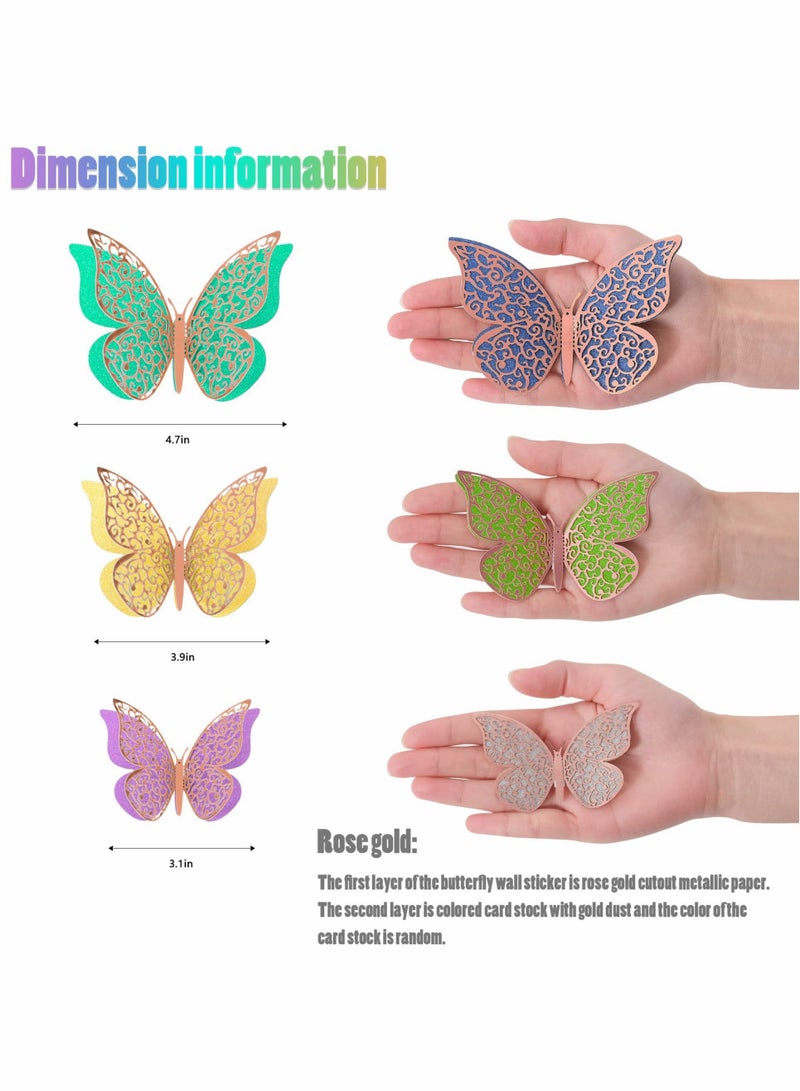 كابتن تيك 3D Butterfly Wall Decor, 36 Pcs Butterfly Decorations Double Layers Wall Stickers for Party Decorations Baby Show Decorations Wedding Decor Room Dcor DIY Gift (Multiple Colors Randomly) KSA | Riyadh, - Image 5