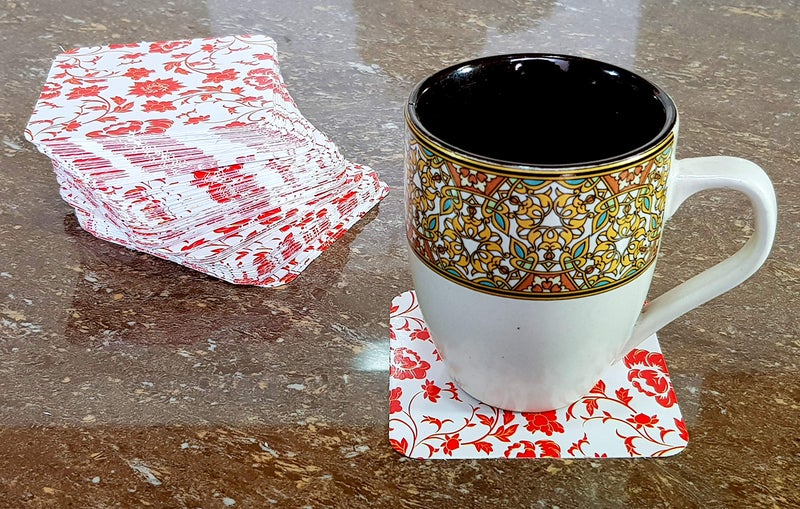 esplanade Disposable Printed Paper Coasters (Set of 100) - Use and Throw Reversible Paper Coasters-Perfect for Bar, Hotel, Restaurant purpose & Parties. - Image 5