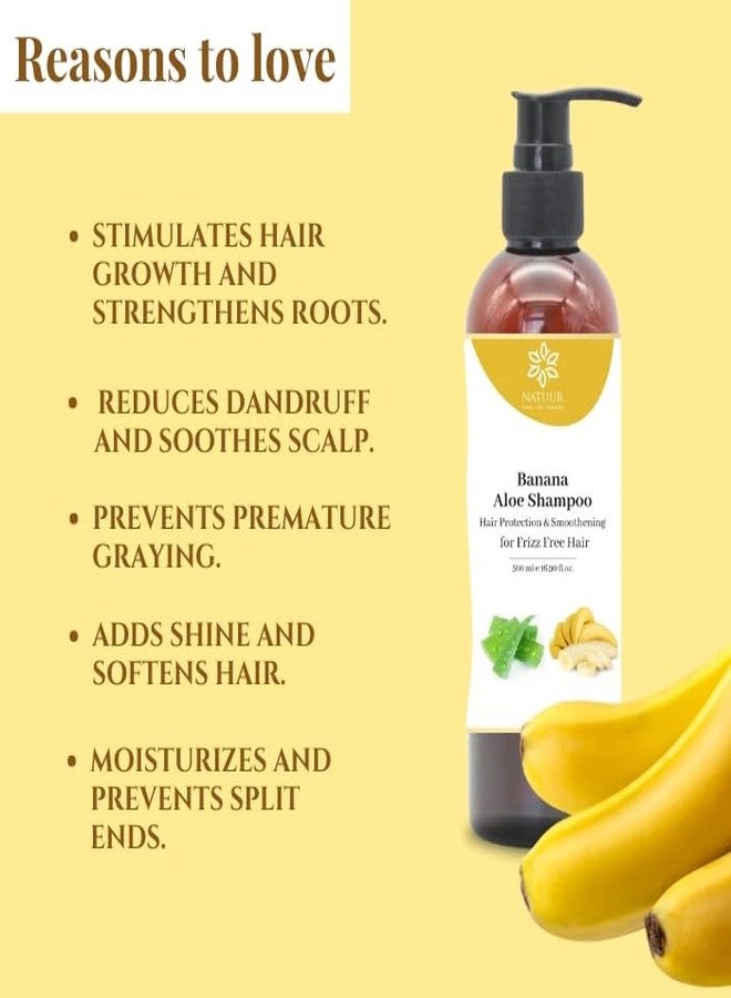 NATUUR Banana & Aloe Vera Kids Shampoo 500ml | Anti-Frizz & Smoothening | No Tears | Gentle & Safe | Sulfate-Free | Nourishes Scalp | For Soft, Tangle-Free Hair | Ideal for Daily Use - Image 5