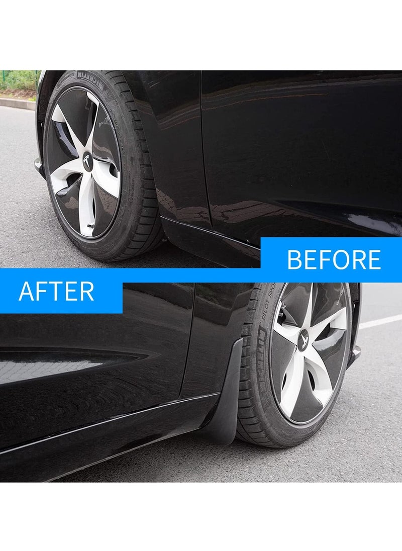 KASTWAVE - Mud Flaps Splash Guards Fender for Tesla Model 3, Front Rear Mudguard Kit Auto Fender Mudflaps with Screws Full Protection Customized No Need to Drill Holes Set of 4 - Image 1