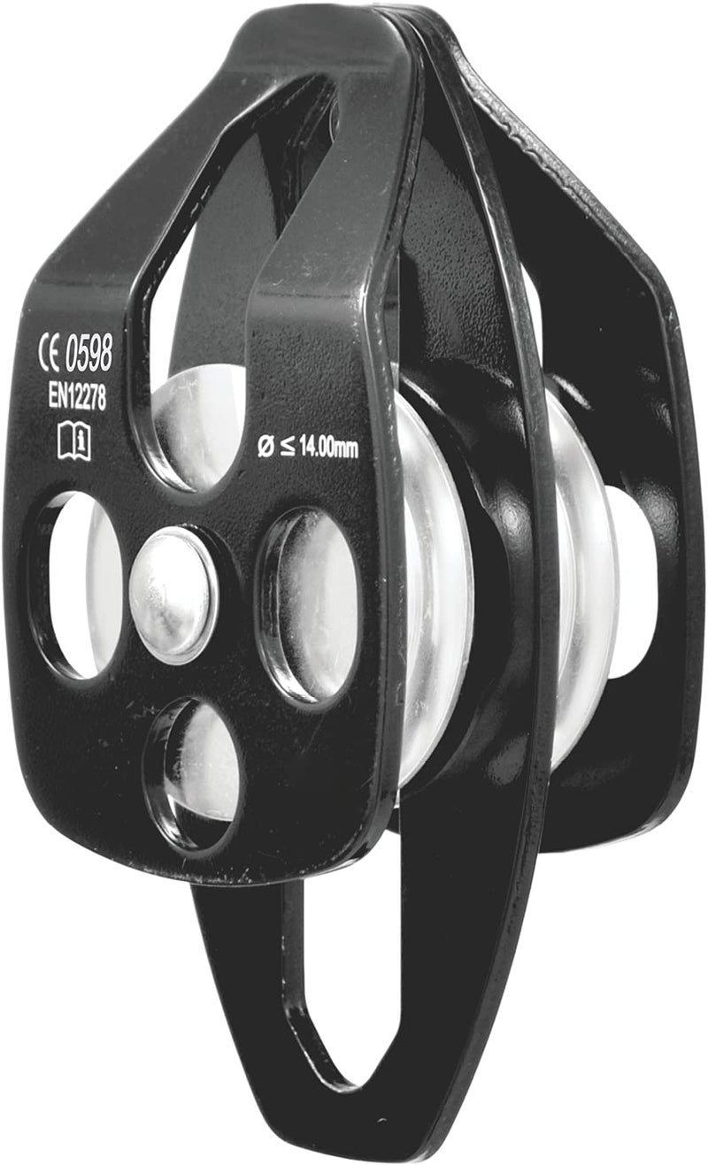 KARAM Aluminium Double Pulley Double Side attachments | Heavy Duty Rope Cable Pulley System for Efficient Load Lifting | Fall Protection Safety Gear | AP013 - Image 3