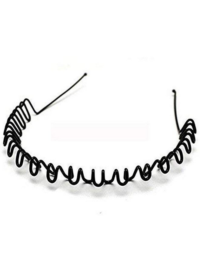NPRC Unisex Black Metal Curler Zigzag Wavy Hair Band - Image 2