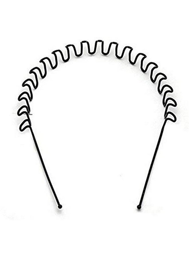 NPRC Unisex Black Metal Curler Zigzag Wavy Hair Band - Image 1