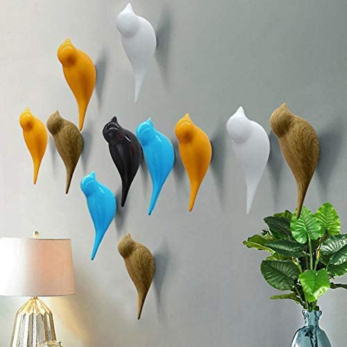 La La Pet 2Pcs 3D Creative Resin Bird Wall Hooks, Home Accessories Wall Decoration Towel Coat Hook Wall Hooks, Natural - Image 5
