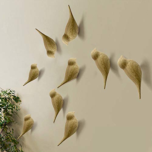 La La Pet 2Pcs 3D Creative Resin Bird Wall Hooks, Home Accessories Wall Decoration Towel Coat Hook Wall Hooks, Natural - Image 2