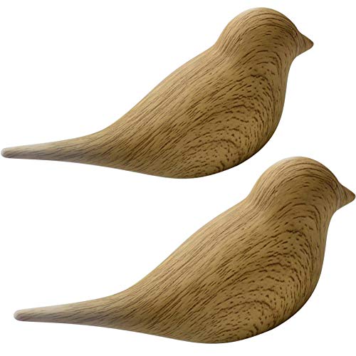 La La Pet 2Pcs 3D Creative Resin Bird Wall Hooks, Home Accessories Wall Decoration Towel Coat Hook Wall Hooks, Natural - Image 1