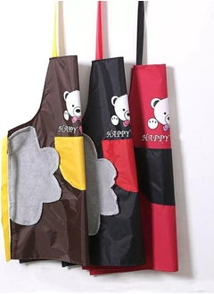 Waterproof kitchen bib with front pockets, with sides of microfiber towels for wiping hands, water and oil resistant, suitable for men and women multicolor