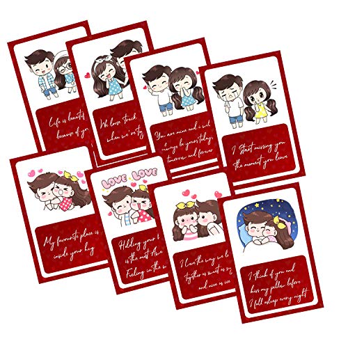 PUREZENTO Love You Forever: Love Story Romantic Cards: Cute Messages Cards Gift For Couples On Anniversaries,Valentines Set Of 9 Cards,Anniversary - Image 3