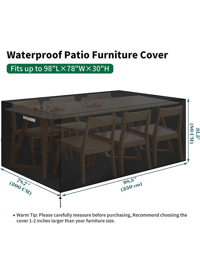 Hihonor - Patio Furniture Set Cover,Outdoor Combination Sofa Cover,Waterproof Sunscreen Dustproof,Wear-Resistant and Durable,Suitable for Table/Chair/Coffee Table(250*200*80cm) - Image 1