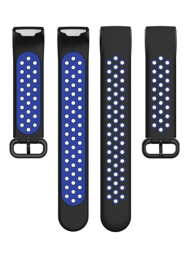 NIBEMINENT Silicone Replacement Strap Watchband For Fitbit Charge 4 / 3 SE Watch Button Black - Image 4