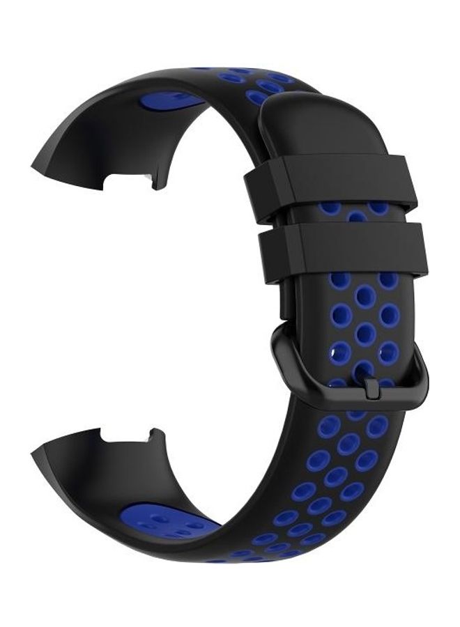 NIBEMINENT Silicone Replacement Strap Watchband For Fitbit Charge 4 / 3 SE Watch Button Black - Image 2