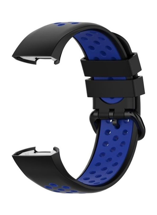 NIBEMINENT Silicone Replacement Strap Watchband For Fitbit Charge 4 / 3 SE Watch Button Black - Image 3