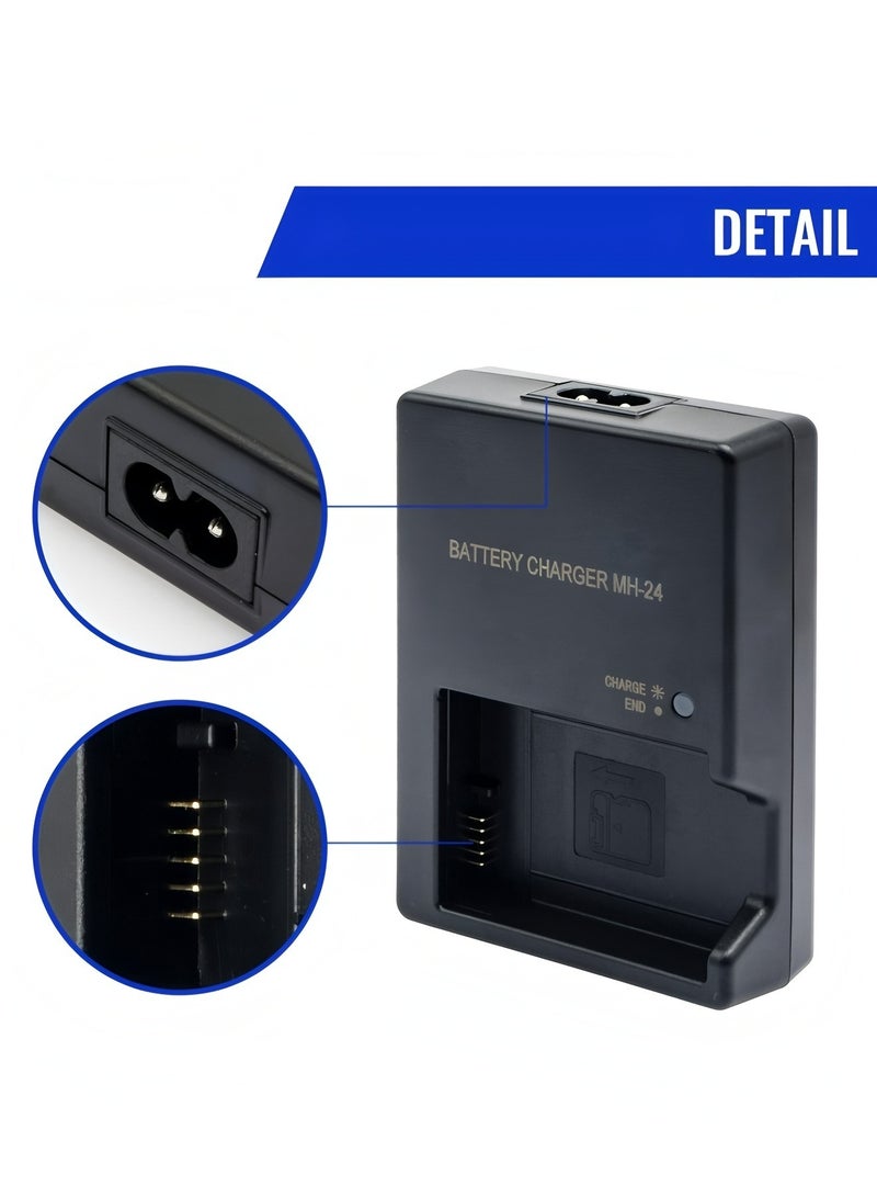 Flyview Camera Battery Charger MH-24 Charger compatible with Nikon D3100, D5100, D5200,D3300,D3200, P7000, P7100 for EN-EL14 Battery - Image 4