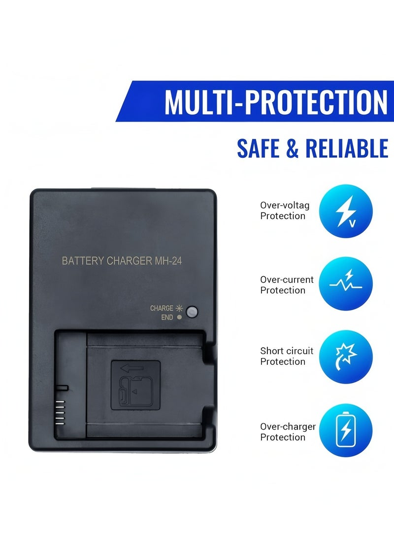 Flyview Camera Battery Charger MH-24 Charger compatible with Nikon D3100, D5100, D5200,D3300,D3200, P7000, P7100 for EN-EL14 Battery - Image 5