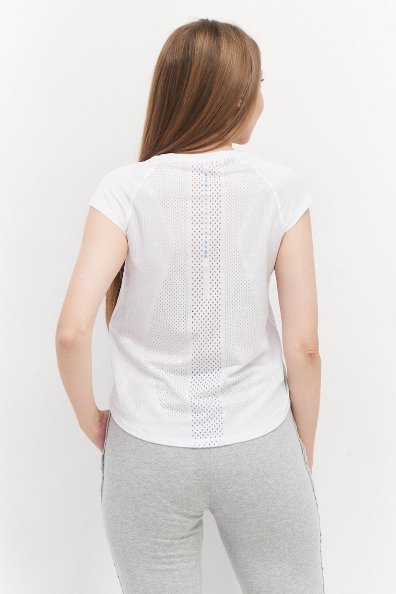 asics قمصان رياضية نسائية بأكمام قصيرة للجري، باللون الأبيض - Image 2