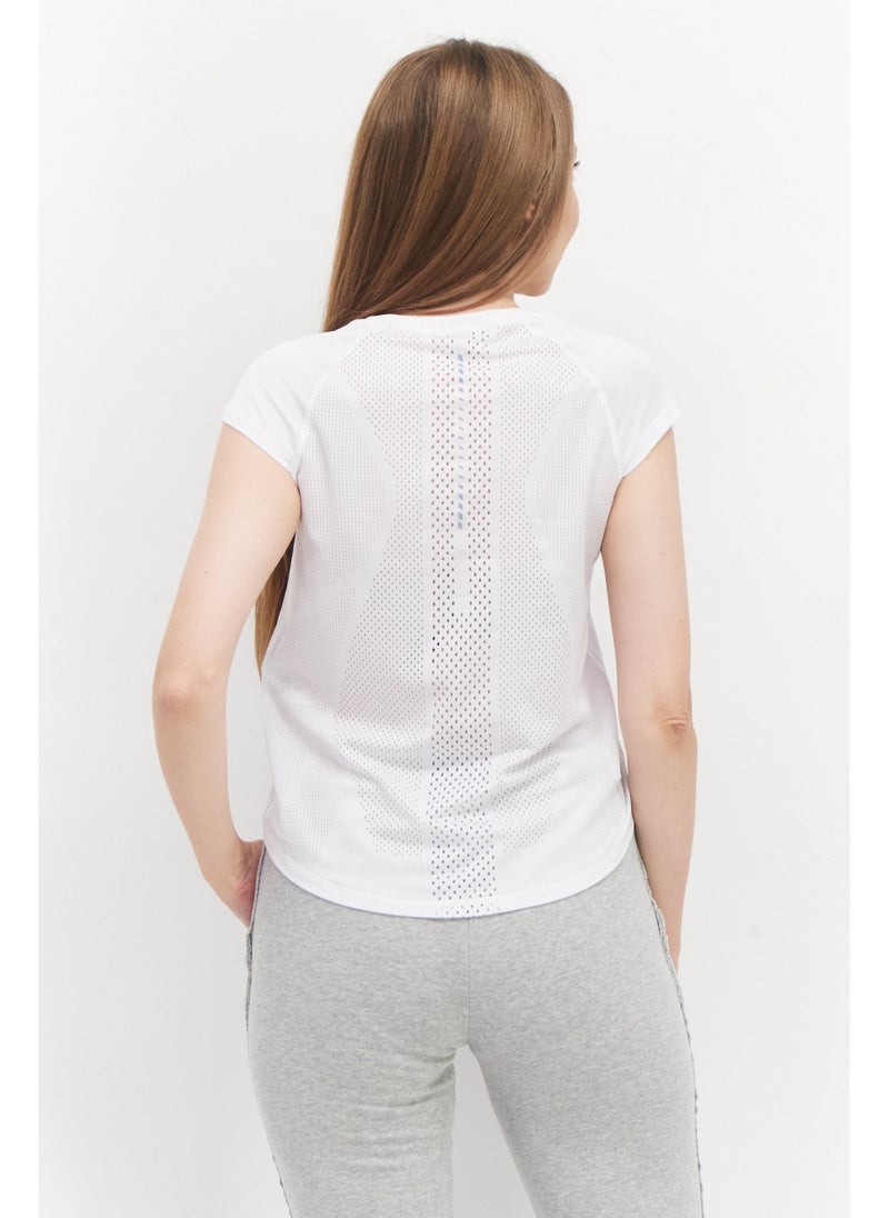 asics قمصان رياضية نسائية بأكمام قصيرة للجري، باللون الأبيض - Image 5