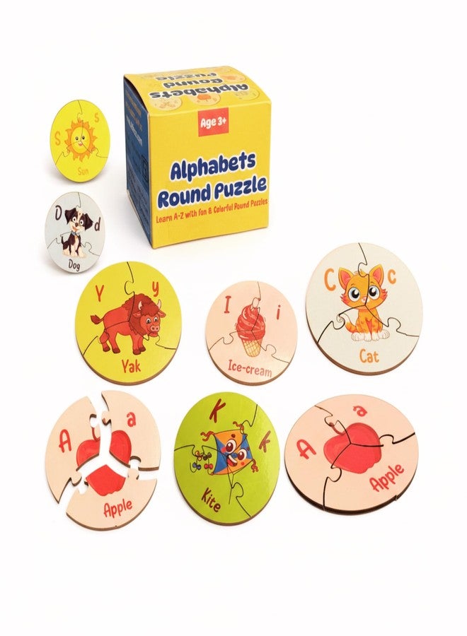 لعبة أحجية الحروف الأبجدية الدائرية من Bugbee Toys للأطفال - 26 قطعة خشبية تعليمية | لوحة أحجية دائرية تعليمية مونتيسوري | لعبة مطابقة الحروف لمرحلة ما قبل المدرسة للأطفال الصغار من عمر سنتين إلى خمس سنوات - Image 1