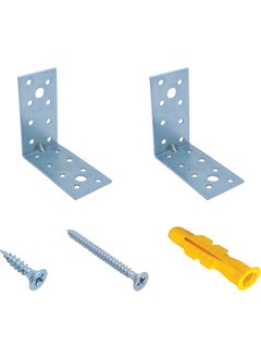 40x80x80mm - YAPIKAN Earthquake Safety Cabinet Fixing Apparatus Set - Furniture Wardrobe Coat Rack Bookshelf Table Shelf Goods Wall Fixing Apparatus - L Iron Corner Connection Miter Bracket