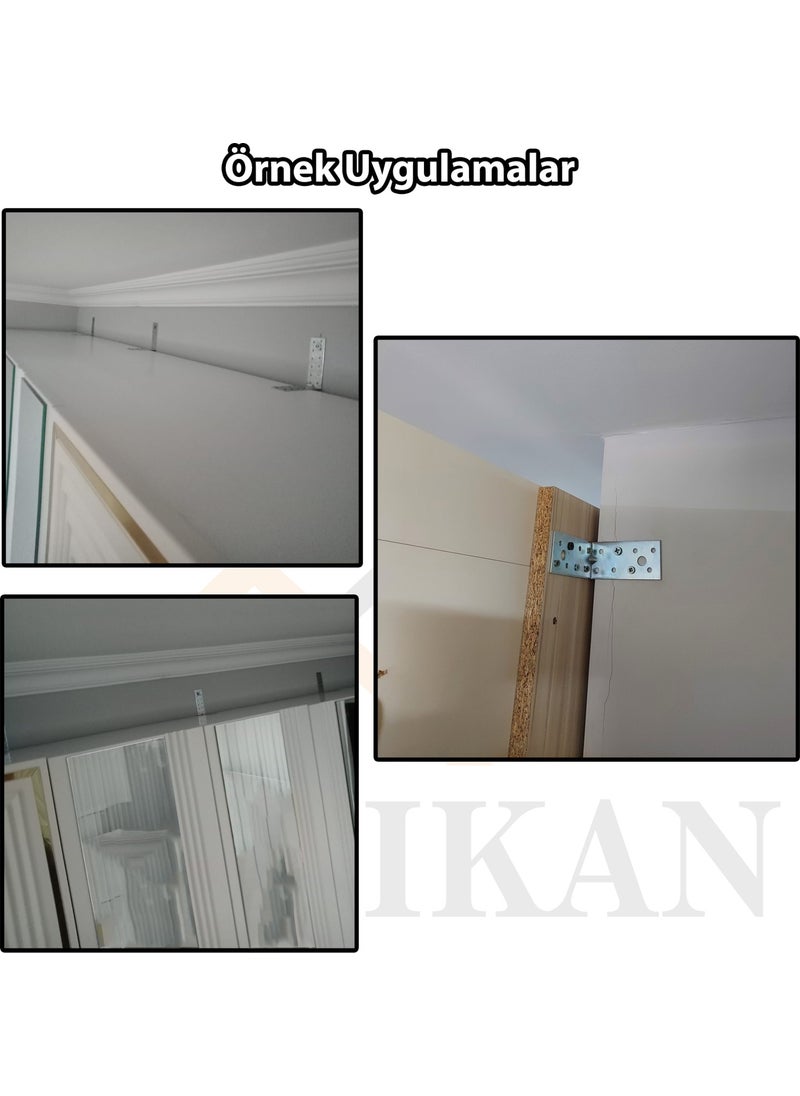 Yapıkan - 40x80x80mm - YAPIKAN Earthquake Safety Cabinet Fixing Apparatus Set - Furniture Wardrobe Coat Rack Bookshelf Table Shelf Goods Wall Fixing Apparatus - L Iron Corner Connection Miter Bracket - Image 1