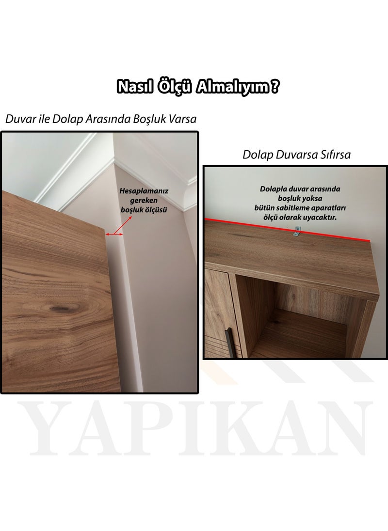Yapıkan - 40x80x80mm - YAPIKAN Earthquake Safety Cabinet Fixing Apparatus Set - Furniture Wardrobe Coat Rack Bookshelf Table Shelf Goods Wall Fixing Apparatus - L Iron Corner Connection Miter Bracket - Image 1